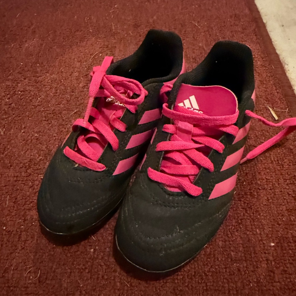 Adidas Black and Pink Soccer Cleats
